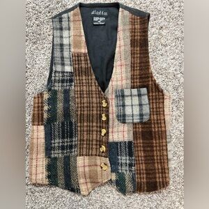 At Last Black Woolen Blend Vest
